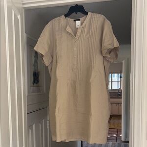 Quince Tan Casual Button Down Dress